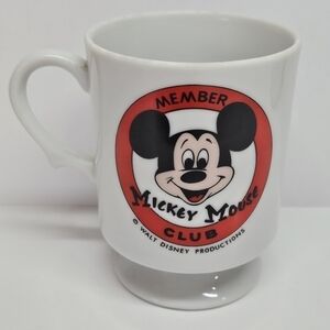 VINTAGE Mickey Mouse Club Member Footed Mug Cup Walt Disney Productions Japan